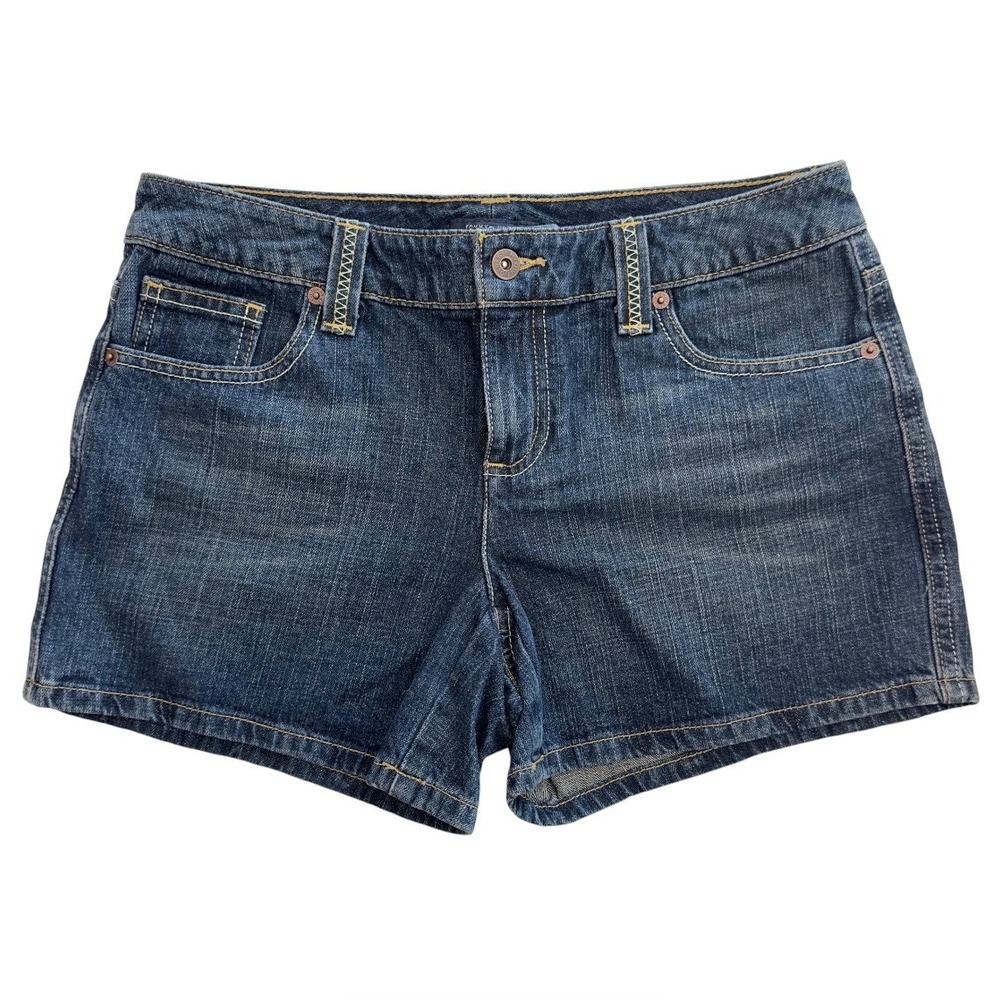Tommy Hilfiger Womens Dark Wash Denim Shorts Low Rise Cotton Size 6